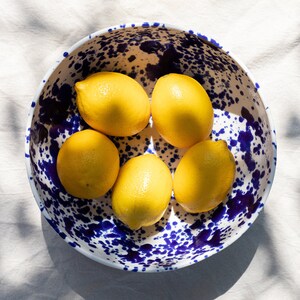 Salad bowl 8.7/22 cm, Ceramic bowl cobalt splashes, Porcelain serving bowl, Handmade ceramics, Fruit bowl, Pottery bowl, Housewarming gift image 5