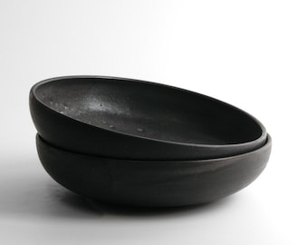 Ceramic Bowls, Black Matte Minimal Pasta Bowl, Modern black Dishes-Black Dinnerware, Japanese Dishes, Stoneware Bowl Set