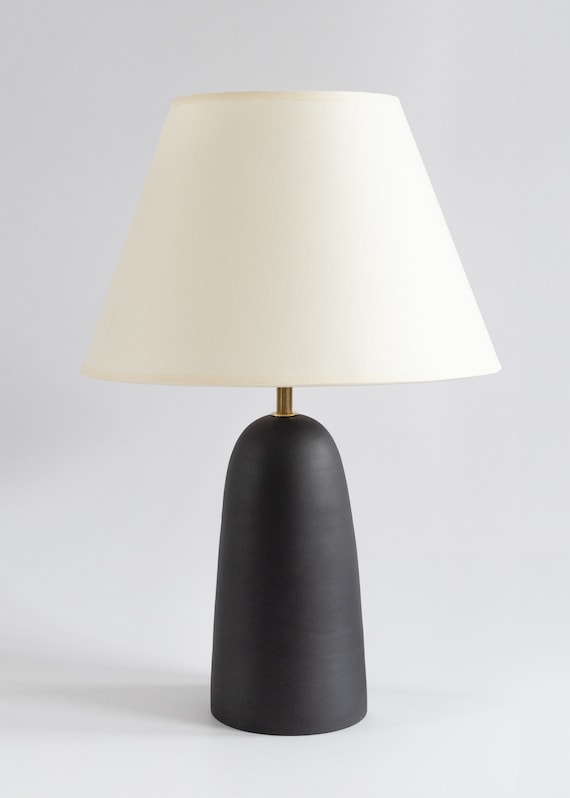 Matte black ceramic table lamp deals