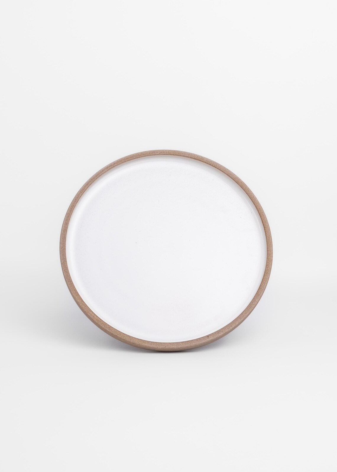 Plates With Rim Ceramic Plates Set, Minimal Plates With Rim, White Dishes With Brown ...