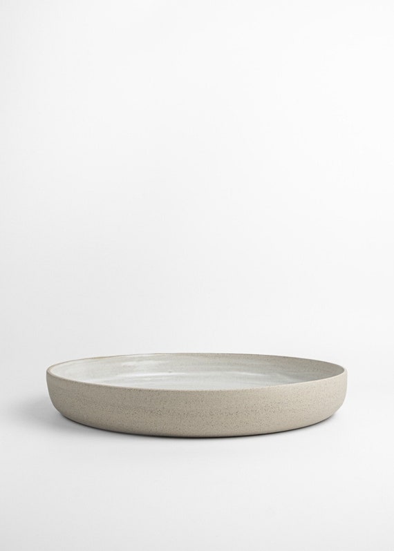 Salad bowl 14"/36 cm, Stoneware Large Ceramic Bowl, XXL Serving Bowl, Handmade Bowl, Minimal Scandinavian Style bowl
