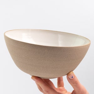 Minimal ceramic ramen bowls, Nest bowls, Earthy brown stoneware bowls, White glossy handmade natural ceramics, Versatile bowl