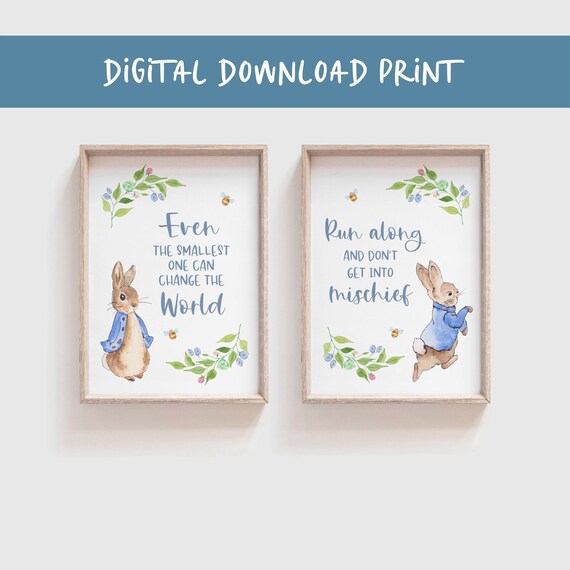 Peter Rabbit Baby Nursery Print Set Wall Art Decor Beatrix Etsy