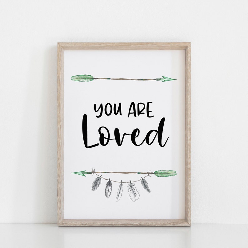 Instant Download Printable, You Are Loved Quote Print, Nursery Wall Art ...