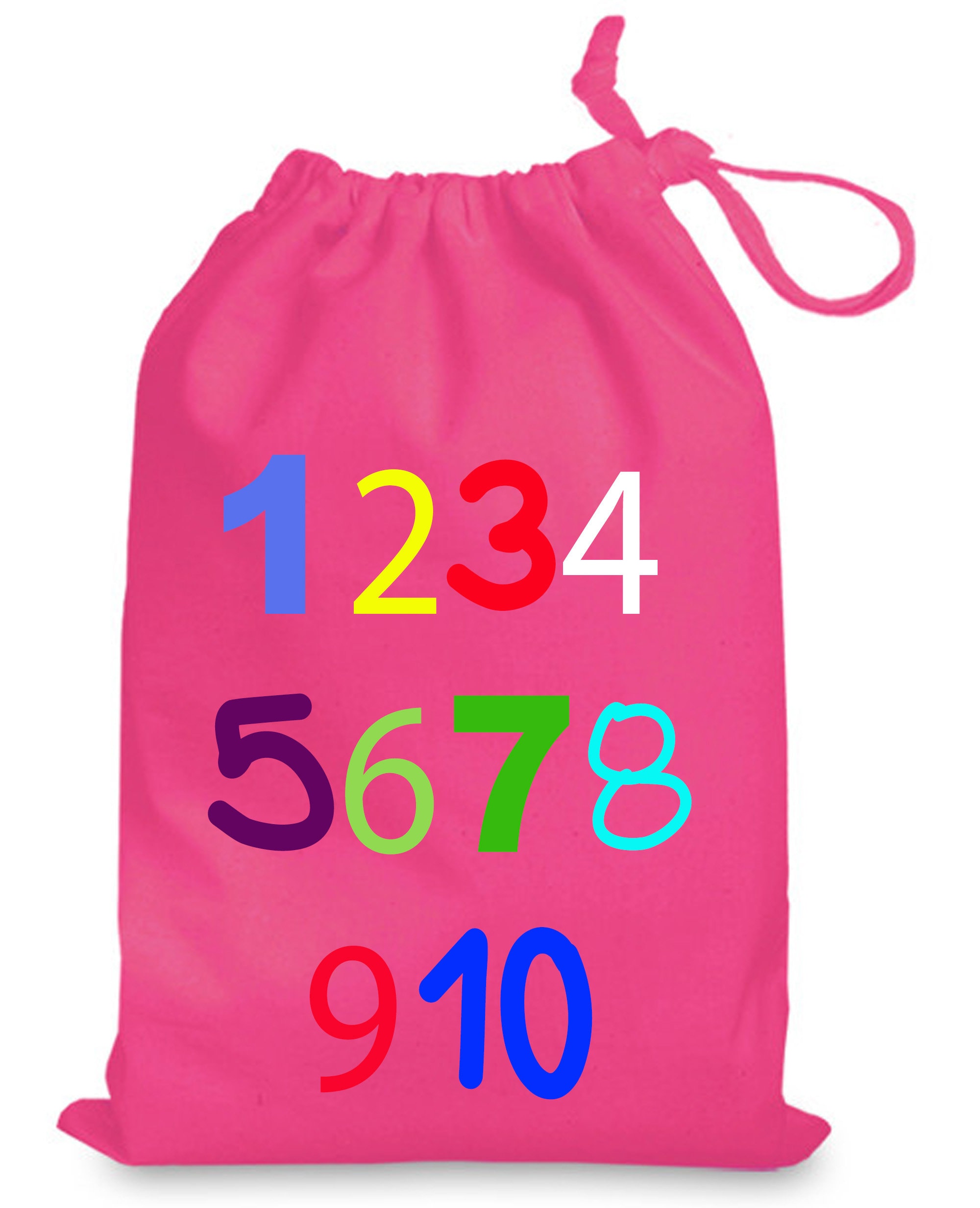 Numbers Counting Red Drawstring Bag Etsy UK
