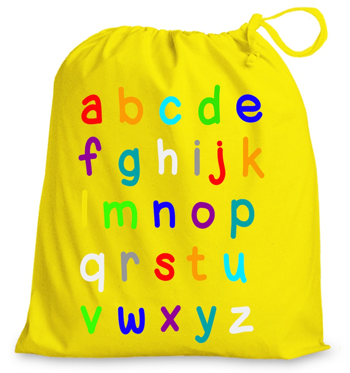 Colourful Chunky Alphabet Letters Drawstring Bag Etsy India