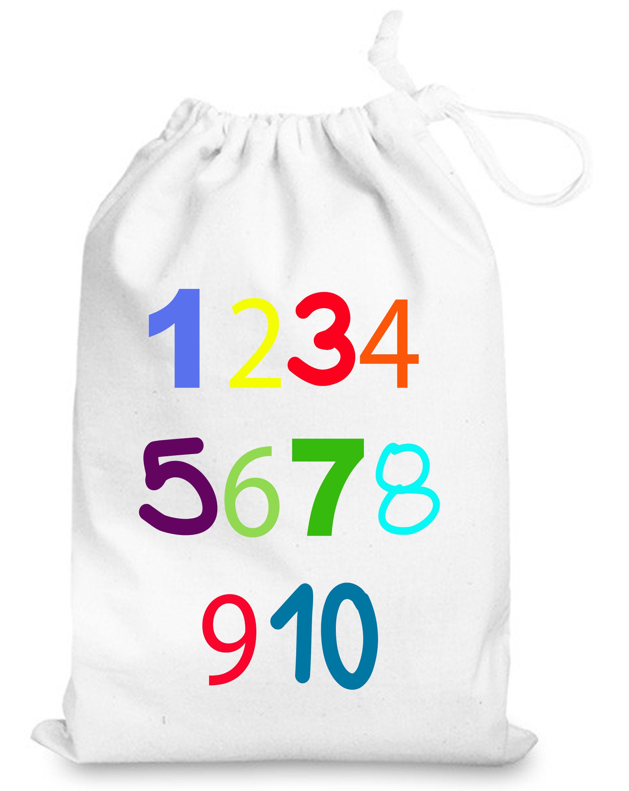 Drawstring Number Bags Numbers Counting Red Drawstring Bag - Etsy UK