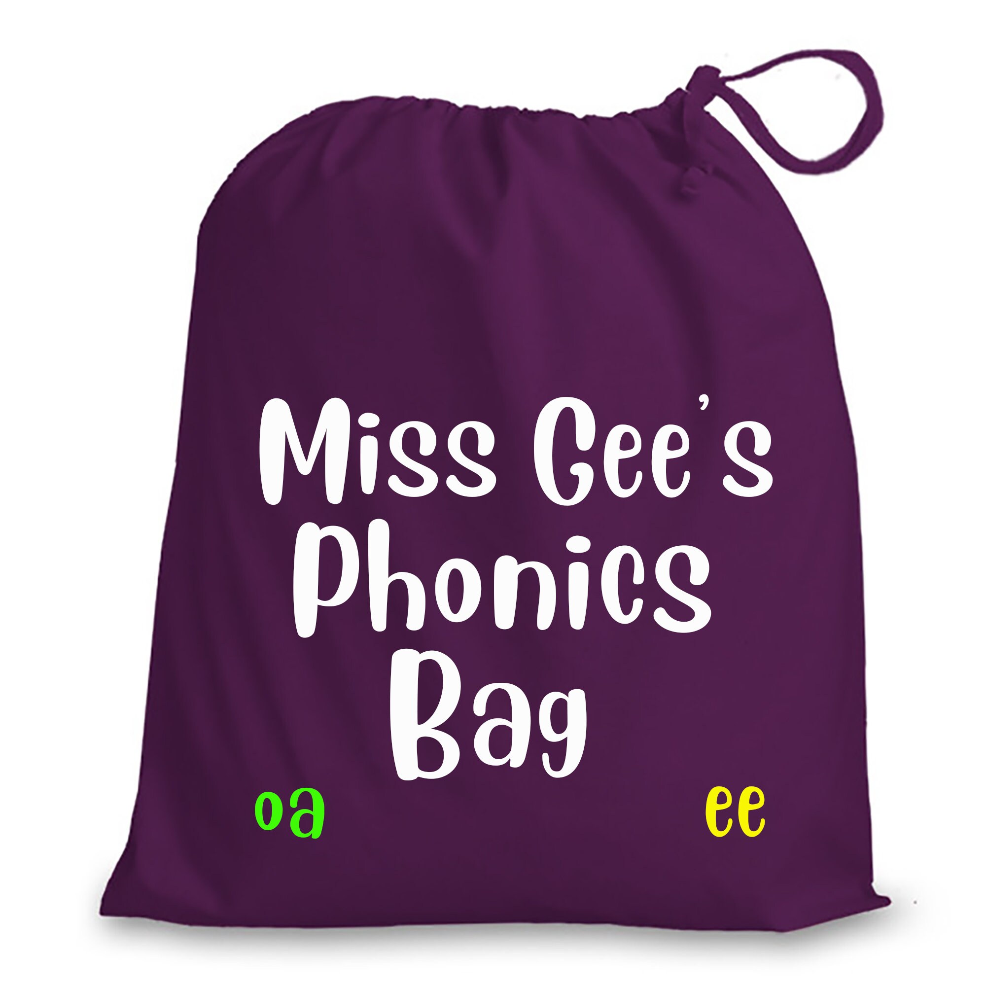 Personalised Phonics Feely Bag Drawstring Bag Etsy