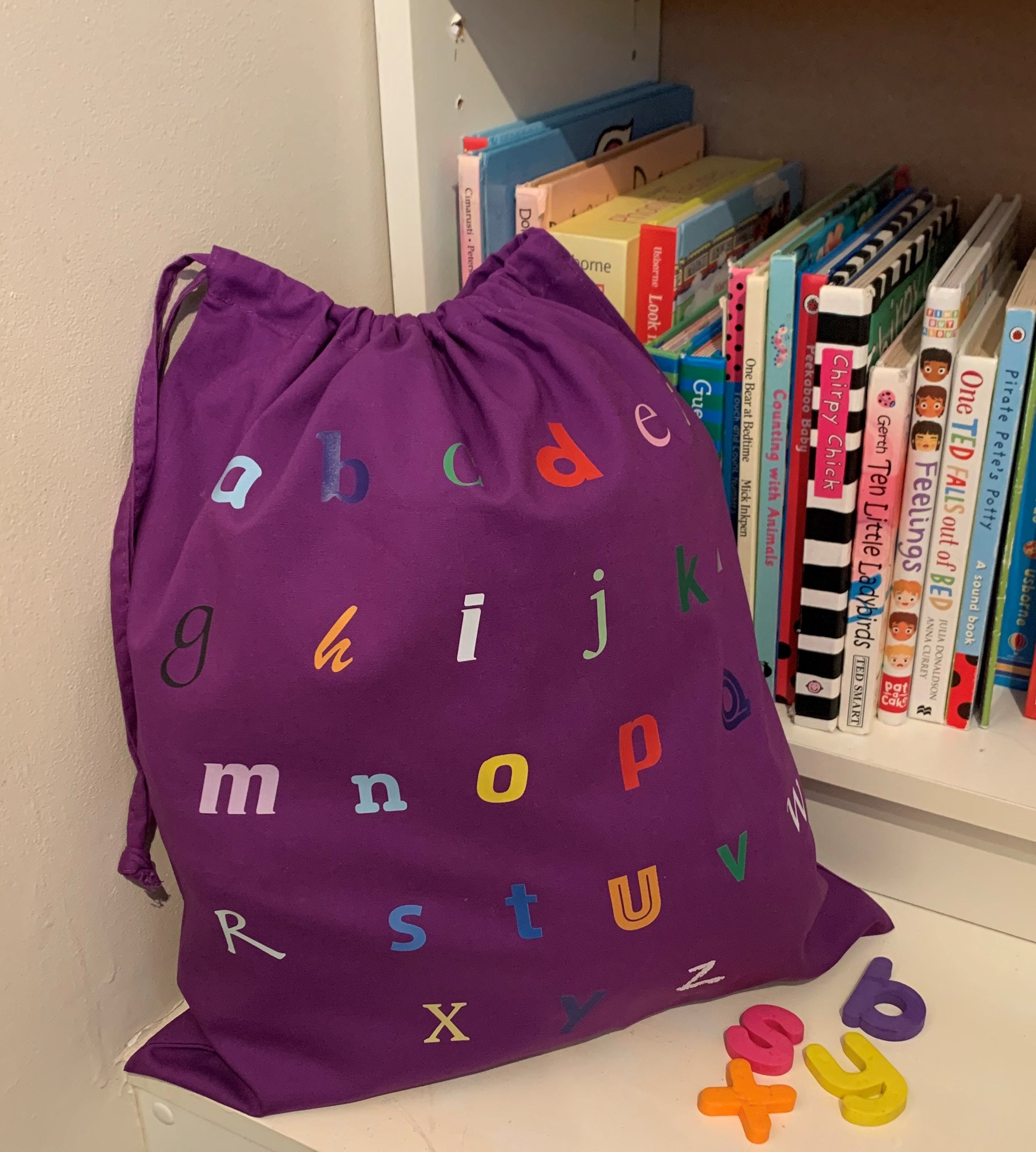 Colourful Alphabet Letters Drawstring Phonics Feely Bag - Etsy UK