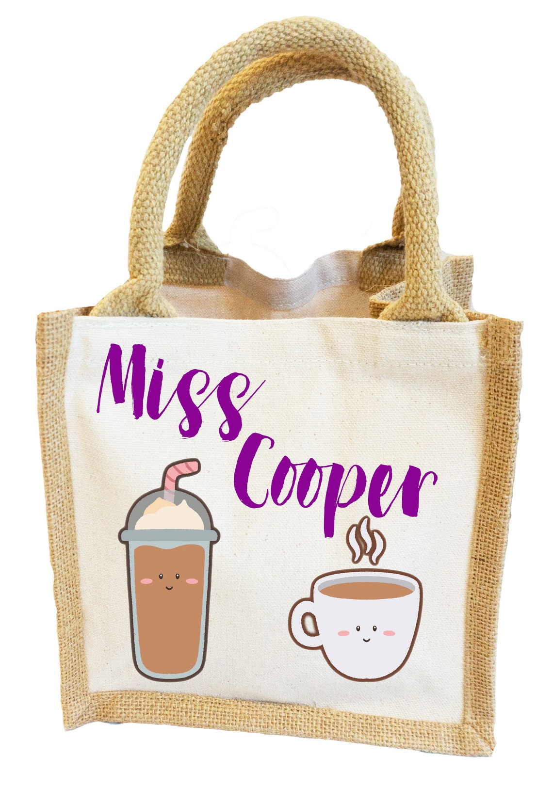 Personalised Coffee Jute Lunch Bag Etsy UK