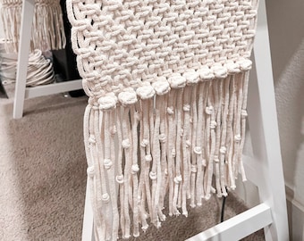 Chemin de table en macramé fait main, chemin de table en macramé