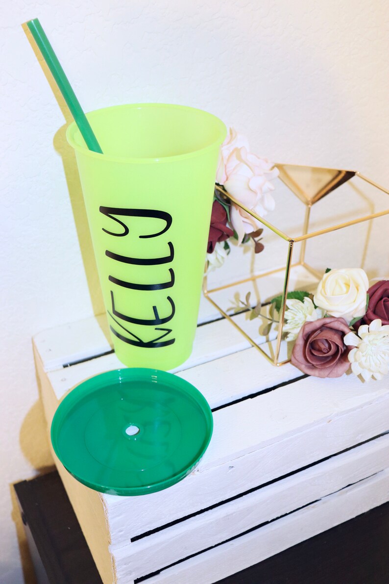 20oz personalized green tumbler lime green changes to dark Etsy