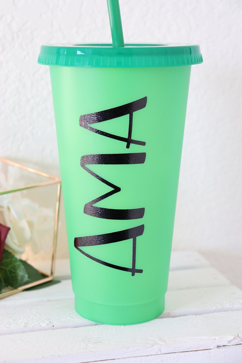 20oz personalized green tumbler lime green changes to dark Etsy