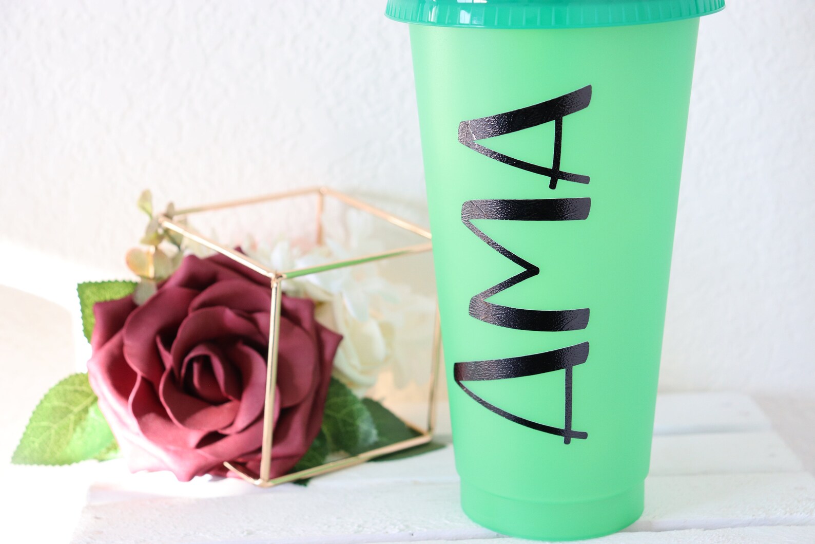 20oz personalized green tumbler lime green changes to dark Etsy