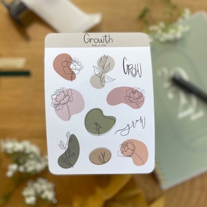 Sticker Sheet - Growth Bullet Journal Stickers, Bujo Stickers, Planner Stickers