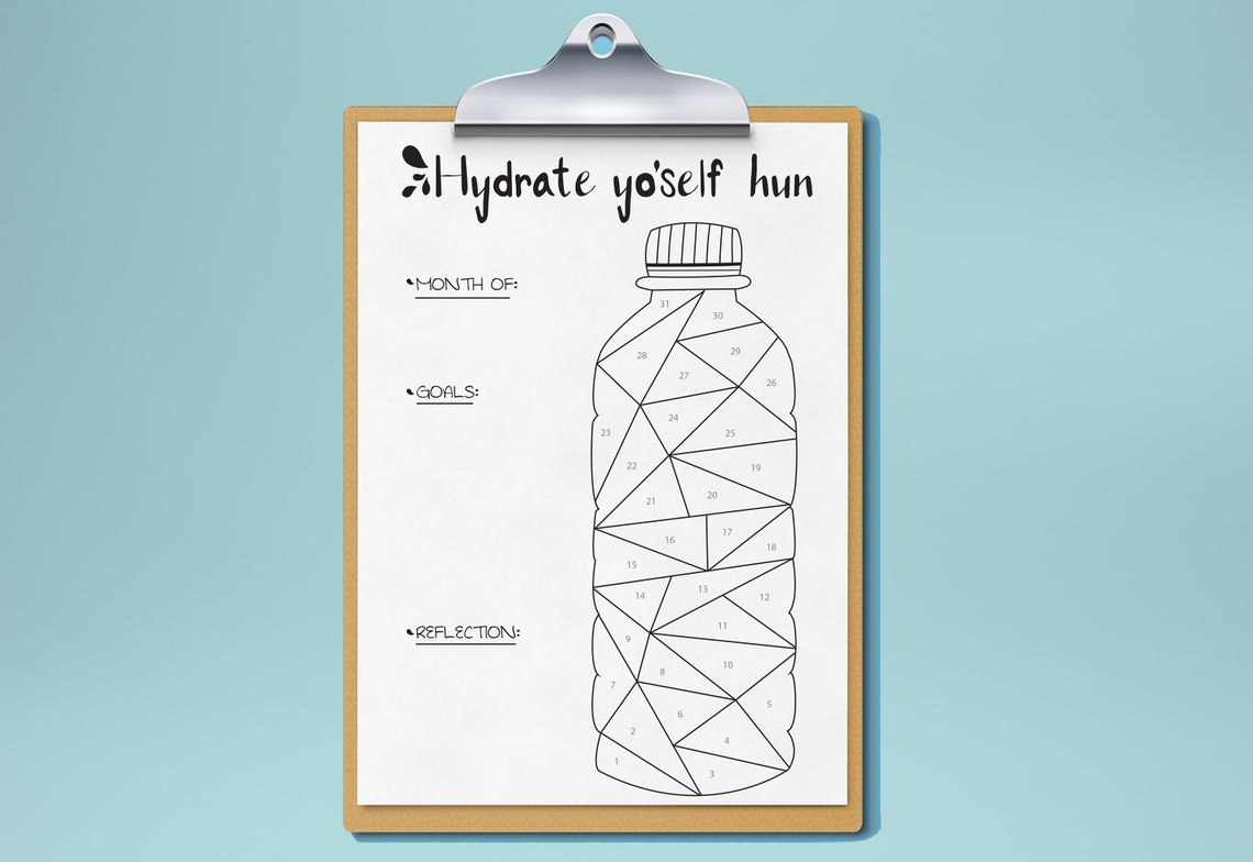 PRINTABLE Daily Water Tracker Habit Tracker for Bullet Journals and ...
