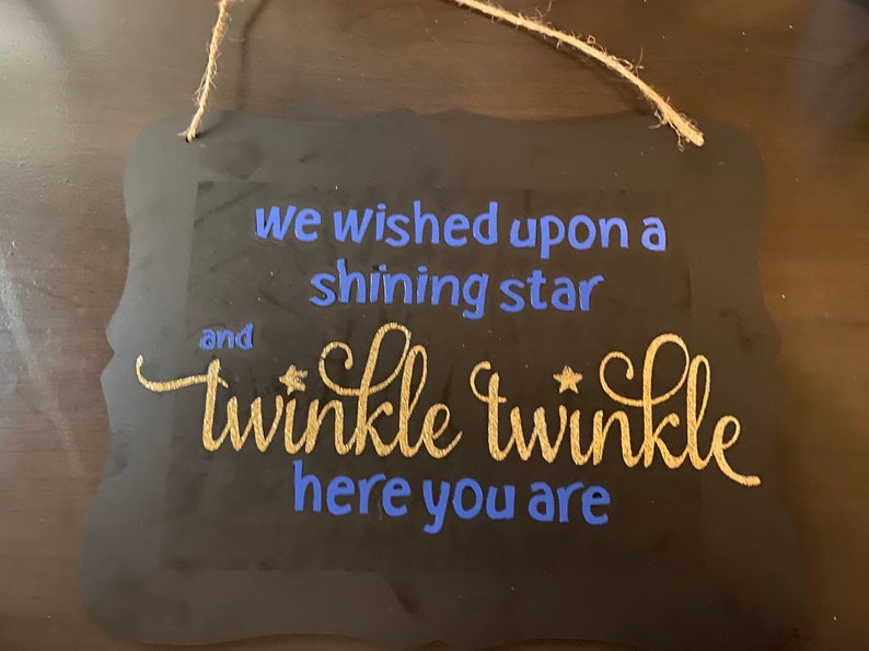 Wished upon a star chalkboard wall sign