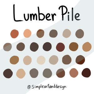 Lumber Pile Procreate Color Palette | skin tones color palette | procreate | neutral color palettes | procreate tools | digital design |