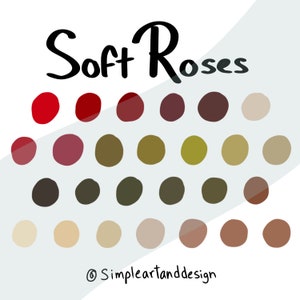Soft Roses Procreate Color Palette | procreate tools | floral color palette | natural color palette | color palette | digital design | color