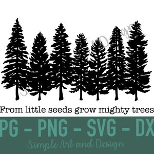 From Little Seeds Grow Mighty Trees | SVG | PNG | JPG | dxf | digital download | pine trees | cabin | cabin decor | tree svg | cabin sign |