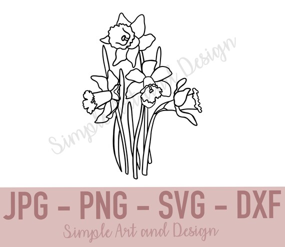 Daffodil SVG JPG PNG Dxf Daffodil Svg Flower Svg | Etsy