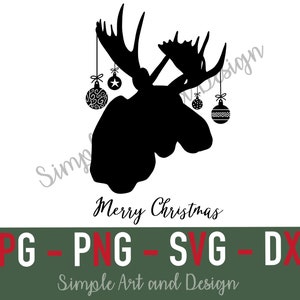 Christmas Moose | SVG | PNG | JPG | Christmas svg | Moose svg | Christmas sign svg | Cricut Cut File | Holidays svg | Country Christmas |