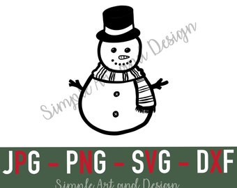 Snowman | SVG | PNG | JPG | Holiday crafts | Vintage