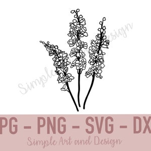 Delphinium | SVG | JPG | PNG | dxf | Delphinium svg | Flower svg | Digital Download | Flower Design | Delphinium Design | Flowers |