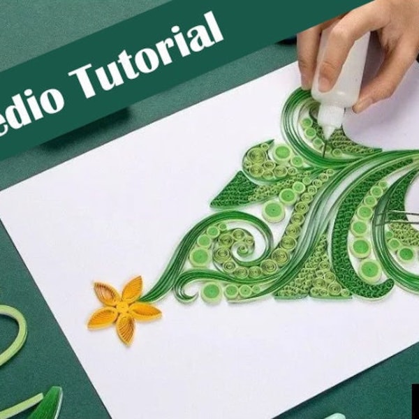 Quill Christmas tree tutorial,Christmas Ornaments Pattern,Detailed vedio,Quilling Template,Printable Paper Craft Template,Paper Quilling Art