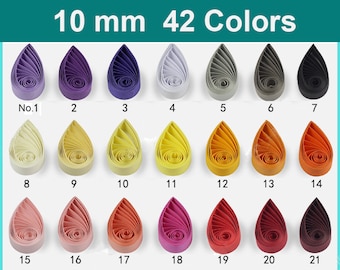 10mm Quilling paper strips,42 colors,Quill for adults kids,Quilling supplies,High quality-120gsm, Length 21"(540mm)/strip, 120 strips/pack