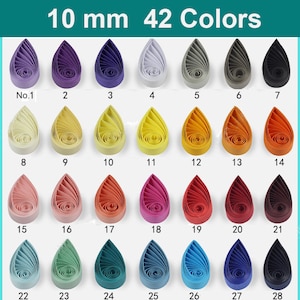 10mm Quilling paper strips,42 colors,Quill for adults kids,Quilling supplies,High quality-120gsm, Length 21&quot;(540mm)/strip, 120 strips/pack