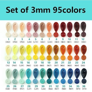 Set di 95 strisce di carta quilling a colori da 3 mm, quilling per bambini adulti, kit di bricolage, strisce di carta giapponese da 116 gsm, ottieni qualsiasi colore tu voglia!