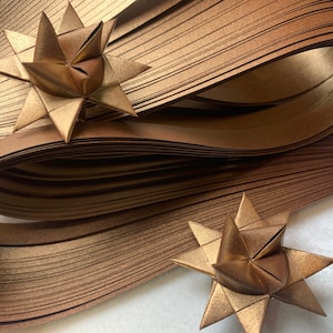Mährische Deutsche Fröbelsternstreifen-Bronze (60 Streifen/Packung), 5mm/10mm Metallic Papierstreifen, Hochwertiges 130GSM (Papiergewicht)