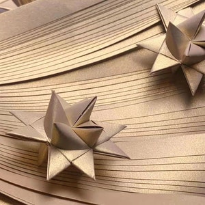 Fröbel Stern Streifen- Elfenbeingelb (60 Streifen/Packung), 5mm/10mm Metallic Papierstreifen, Hochwertig mit 130GSM