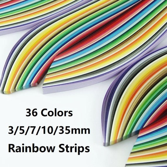 3/5/7/10/35mm Rainbow quilling paper strips to choose from,36 colors,180strips/pack,High quality 120gsm,Quilling Supplies,Quilling art