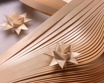 Moravian German Froebel Star Strips- Gold (60 strips/pack), 5mm/10mm Metallic Paper Strips, High quality 130GSM (Paper weight)