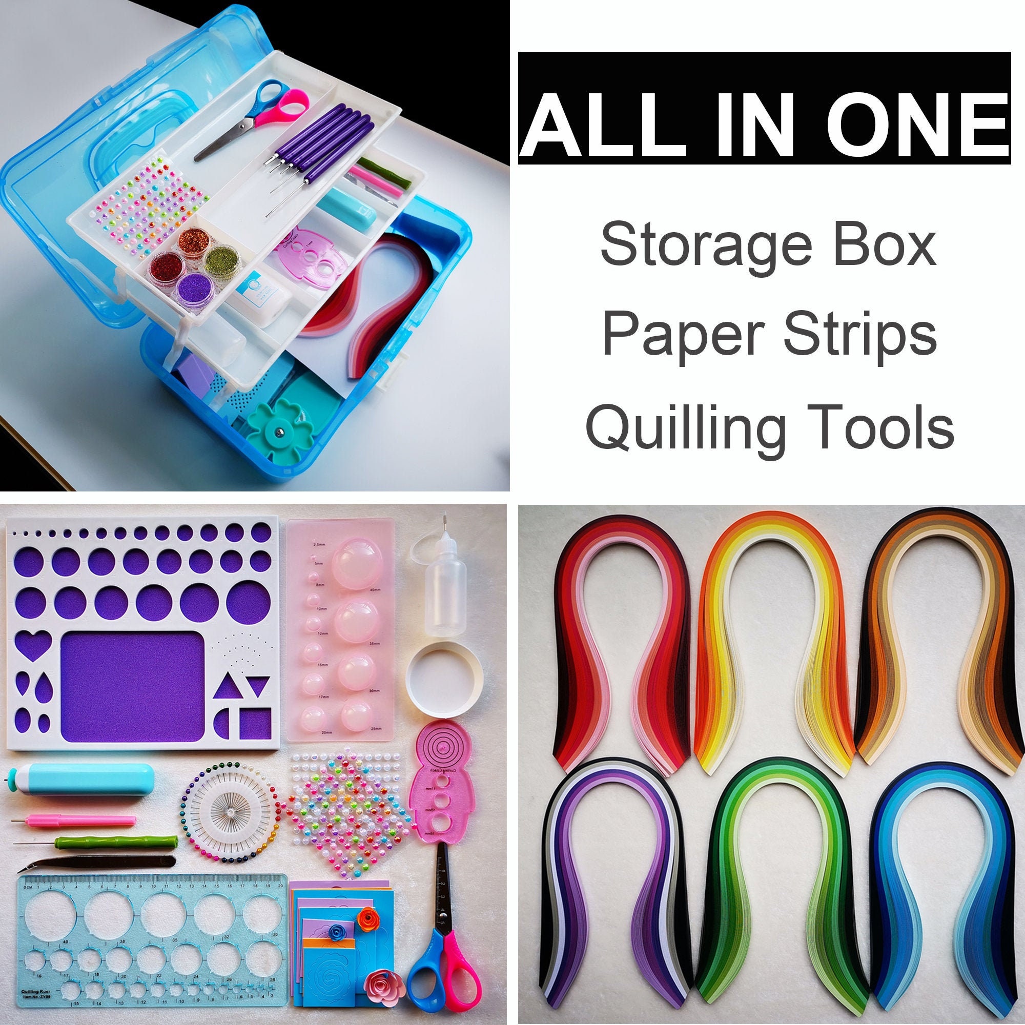 Quill On- Paper Quilling Kit for Beginners- Electric Quilling Tool -  Quilling Tools and Supplies- 5mm, 10 mm Quilling Paper - Fun Craft Kits -  Gifts