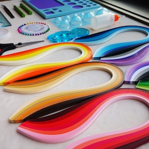 Kit quilling, arte quilling, arte cartacea, kit artigianali, kit quilling standard, strumenti quilling più popolari, strisce di carta quilling di alta qualità 120 gsm