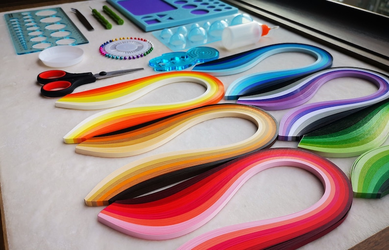 Quilling kit,quilling art,paper art,Crafts kits,Standard Quilling kit,most popular quilling tools,high quality quilling paper strips 120 gsm image 1
