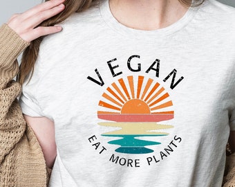 Vegan Shirt, Retro Vegan Tshirt, veganuary shirt, Plant Based Shirt, Gift for Vegans, Vegetarian Shirt, Animal Rights Top, eat plants tee,