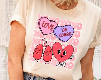 Respiratory Therapist Shirt, Respiratory Therapist Valentine's Day shirt, I love lungs shirt, RT shirt, Pulmonologist shirt, rt gifts