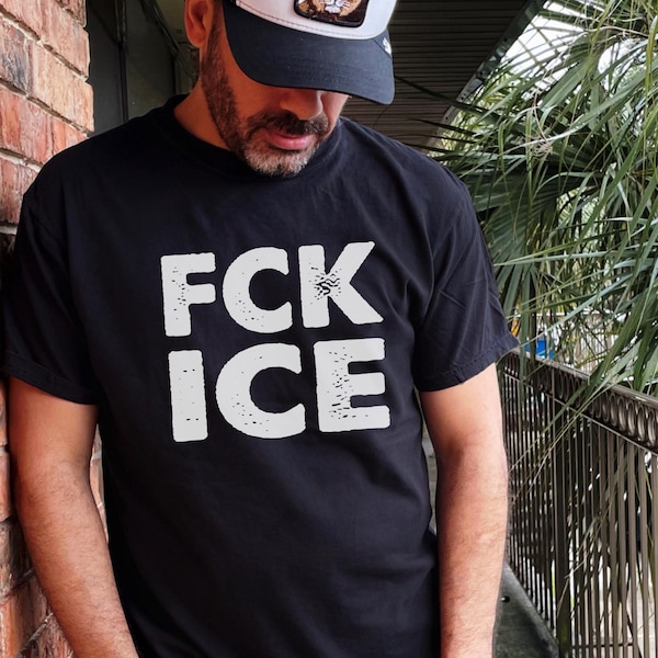 Camiseta "Abolir el hielo", camiseta "F*ck Ice", camiseta proinmigración, camiseta "Anti Ice", "Ningún ser humano es ilegal", camiseta anti-MAGA, anti-Trump, mercancía política