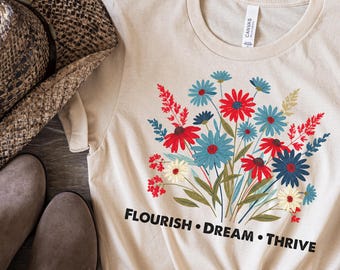 Subtle Floral FDT Shirt, Subtle Anti Trump shirt, anti maga shirt, Political Merch, Feminist Gift, Anti fascism tee, wildflower protest tee