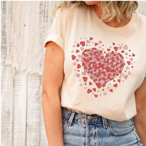 Hearts shirt, Valentines day shirt, Red heart shirt, Valentine day heart shirt, Love shirt, Retro heart shirt, vintage vday shirt,