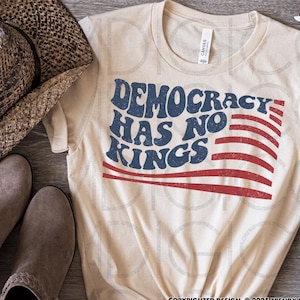 Anti Trump Shirt, Democracy has no kings shirt, upside down American flag shirt, anti maga shirt, Liberal tshirt, democrat shirt, resist tee