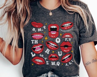 SLP shirt, speech therapy shirt, Speech Therapist tshirt, Speech Language Pathologist tee, SLPA shirt, School SLP tee, Slp mouth shirt, lips