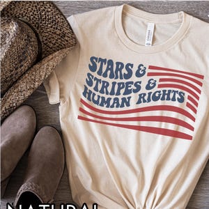 Stars and Stripes and Human Rights shirt, Subtle Anti Trump shirt, Political Merch, Pro immigration shirt, Anti ICE shirt, social Justice