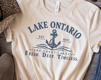 Lake Ontario Tshirt , Subtle FDT Great Lakes Anchor Tee political protest top