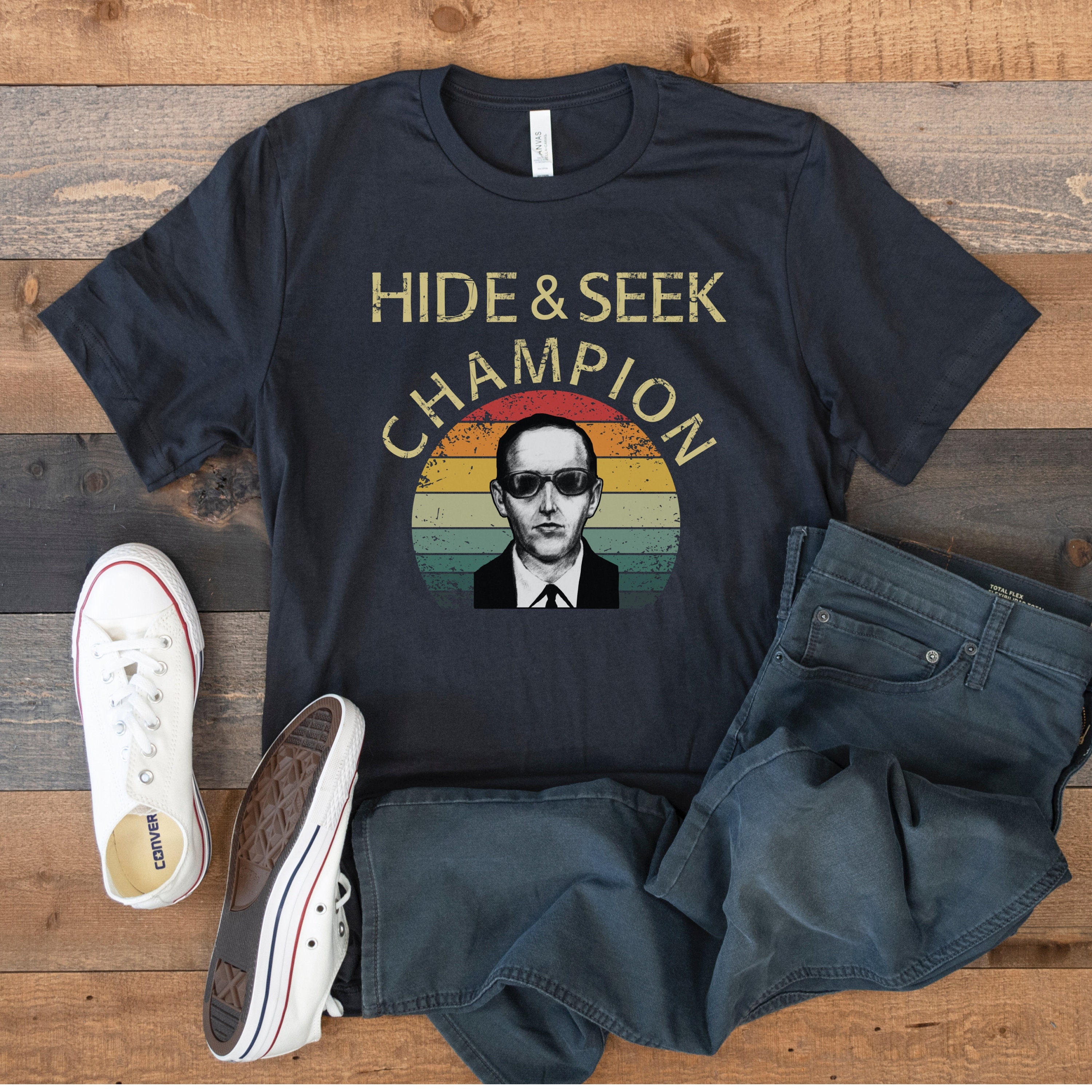 thumbnail image 2 of DB Cooper Lives T Shirt FBI Most Wanted Unsolved Mystery Conspiracy Tee 2 of 3
