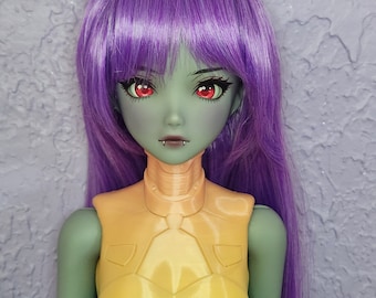 Smart doll cyborg bust 3d printed. Orange, Yellow and green.
